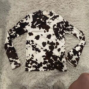 Cow Print Long Sleeve Top